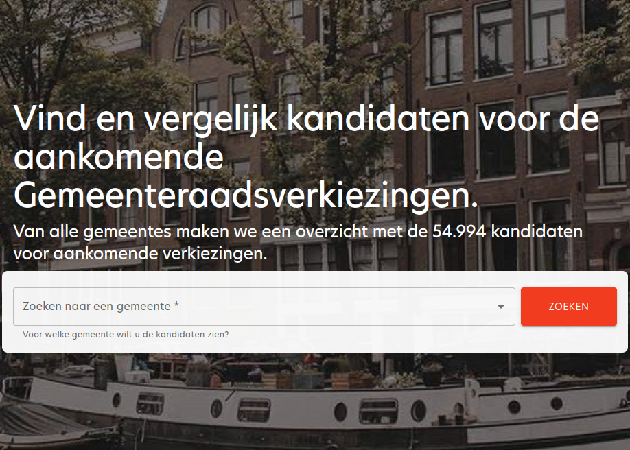 Screenshot van kandidatenkaart.nl